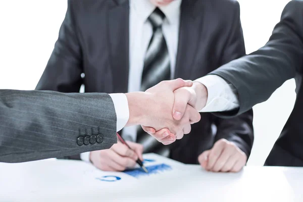 Close up.confident handshake of business partners. the concept of cooperation — Stock Photo, Image