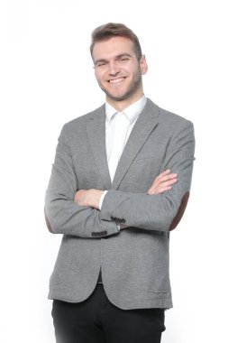 beyaz üzerine başarılı bir genç businessman.isolated portresi