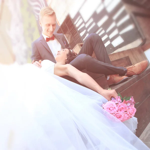 Concepto de love.happy novia y novio. foto con espacio de copia —  Fotos de Stock