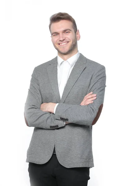 Retrato de un joven empresario exitoso.aislado en blanco —  Fotos de Stock