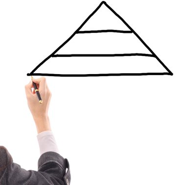 yakın up.business kadın flip grafik üzerinde bir pazarlama diyagramı çizme