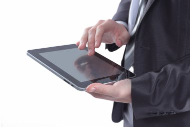 Dijital tablet ekran dokunarak up.businessman kapatın