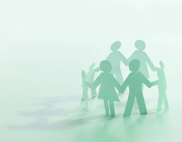 Group paper fellows standing in a circle — Stock Photo, Image