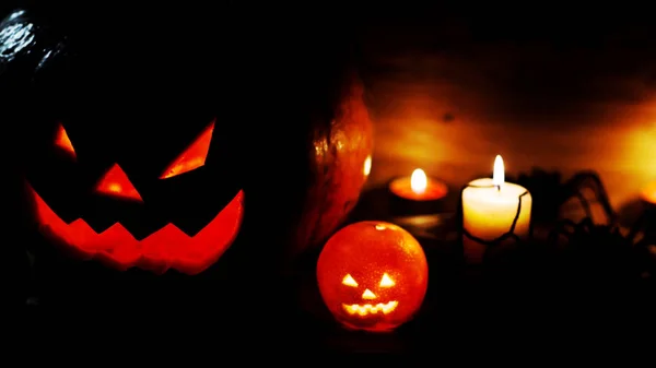 Halloween Pumpa Huvud Jack Lykta — Stockfoto