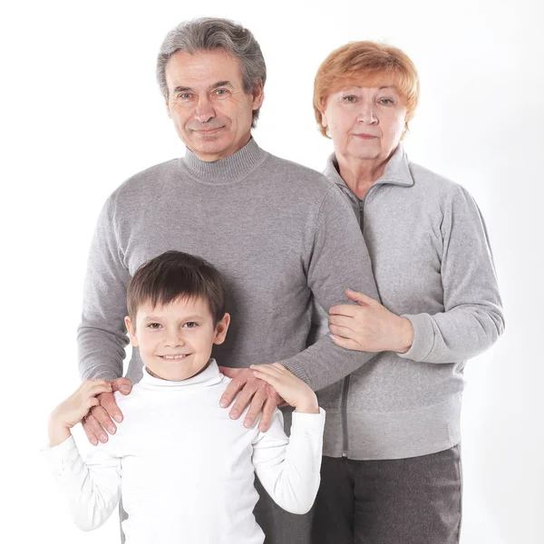 Семейный портрет изолирован на white.photo с копировальным пространством — стоковое фото