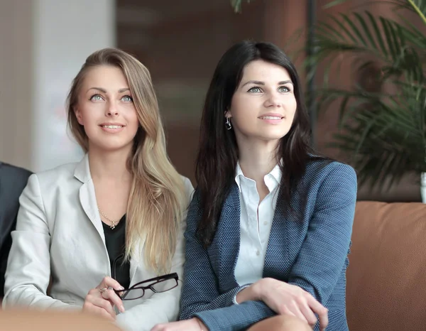 Close up. members of successful business team on office background — Stock Photo, Image