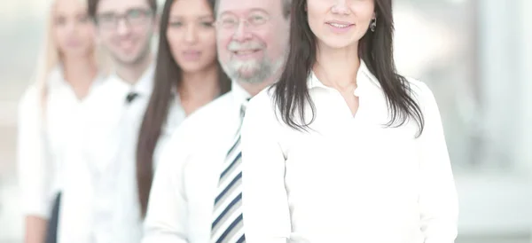 Close up.business Team steht in einer Reihe. — Stockfoto