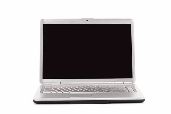 白い背景で laptop.isolated を開きます。コピー スペース写真 — ストック写真