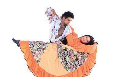 bir çingene dance.isolated beyaz performans Duo dans .