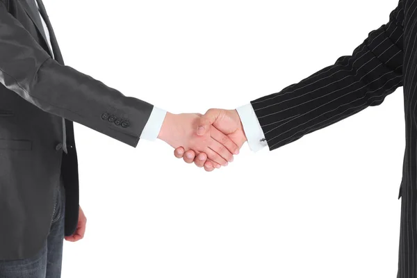 Closeup.confident handshake business partners. isolated on white — Stock Photo, Image