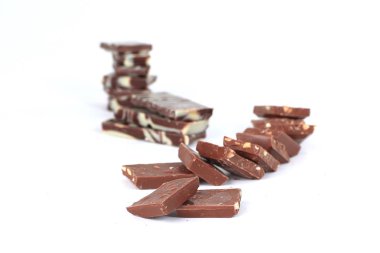 orijinal sütlü çikolata .isolated beyaz dilim