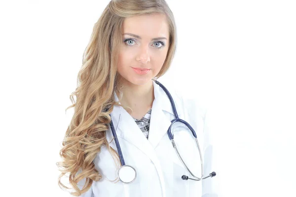 Porträt eines Kinderarztes. Isoliert auf weißem Hintergrund — Stockfoto