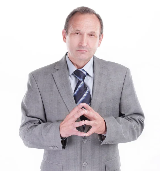 Responsible businessman on a white background. photo with copy space — Stock Photo, Image