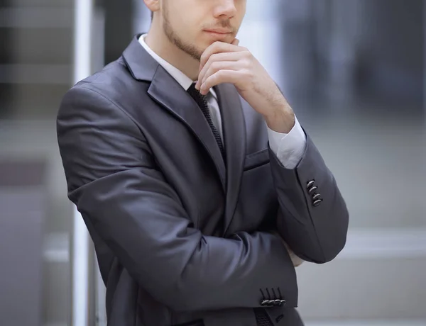Close up.portrait of a thoughtful businessman in his office — Stock Photo, Image