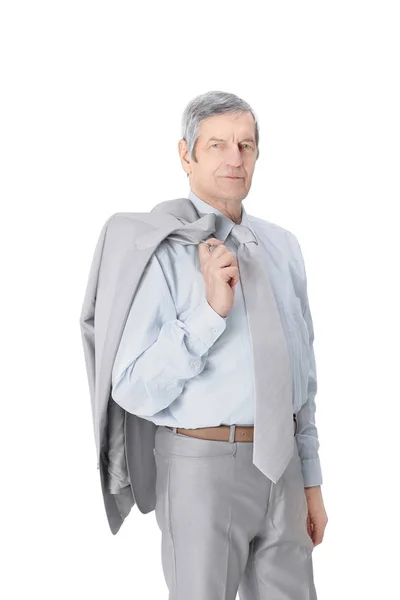 Portrait of confident Mature businessman .isolated on a white — Stock Photo, Image