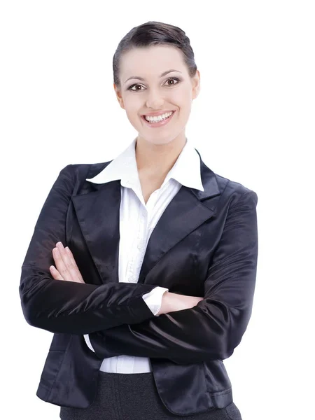 Ejecutiva de negocios woman.isolated en blanco. foto con espacio de copia —  Fotos de Stock
