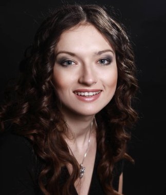 portre siyah Abiye, genç güzel kadın