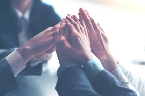 Image of business people hands top of each other — Stock Photo, Image