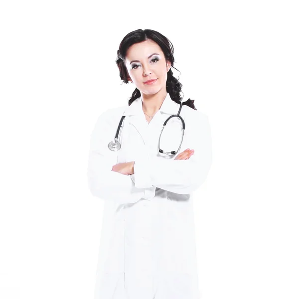 白い背景に分離された小児科医医師の肖像画 — ストック写真