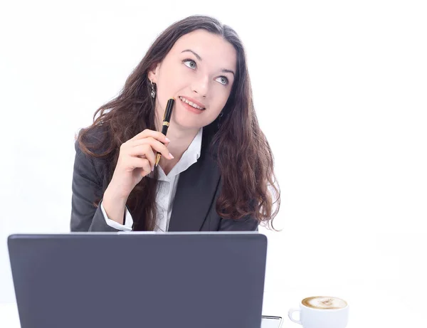 Portrait. Pretty business woman working at office — Stock Photo, Image