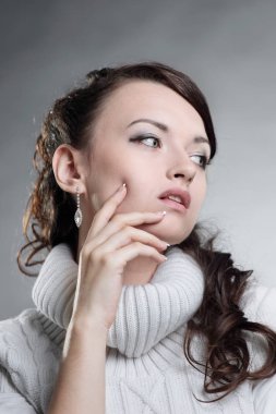 güzel genç kadının günlük makyaj .isolated ile closeup.Portrait