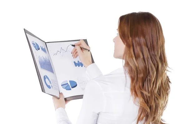 Close up.business mujer firmando un documento financiero —  Fotos de Stock