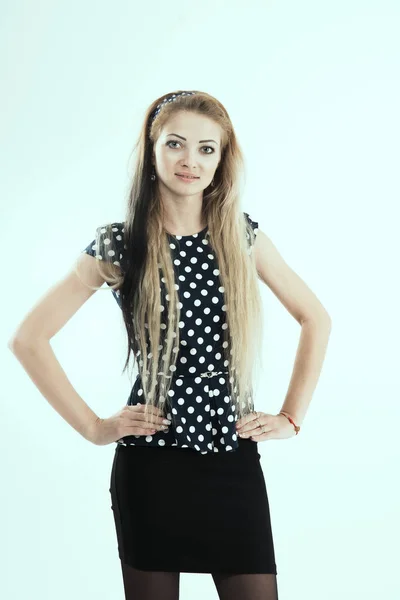 Portrait of confident female administrator on a white background — Stock Photo, Image