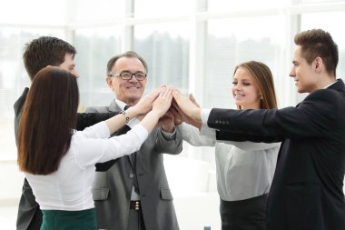 up.boss ve iş ekip eller togethe katılmadan kapatın