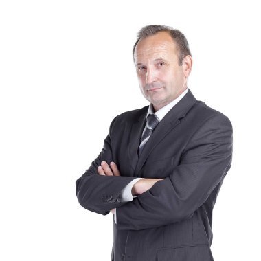 aydınlık bir arka planda izole modern bir işadamı portre