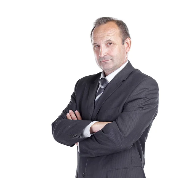 Porträt eines modernen Geschäftsmannes isoliert auf hellem Hintergrund — Stockfoto