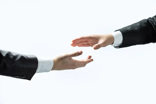 Uomini d'affari allungando le mani per una stretta di mano — Foto Stock