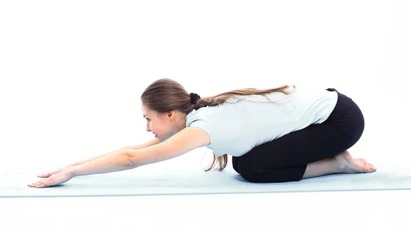 Tränare som gör stretching övning av musklerna. — Stockfoto