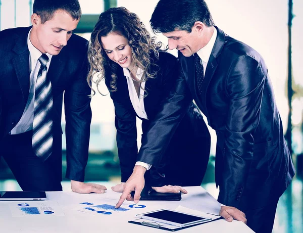 Business team working their business project together at office — Stock Photo, Image