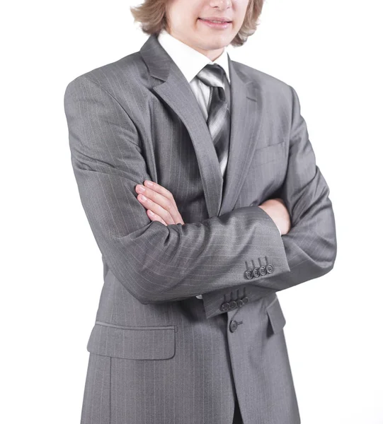 Retrato de homens de negócios jovens confiantes .isolated no branco — Fotografia de Stock