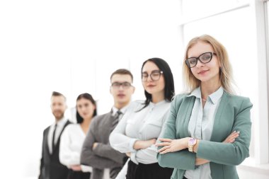 birlikte ayakta bir profesyonel iş takım görüntüsü