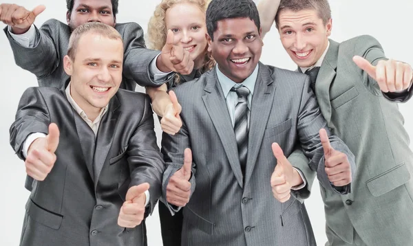 International business team showing thumbs up. the concept of t — Stock Photo, Image