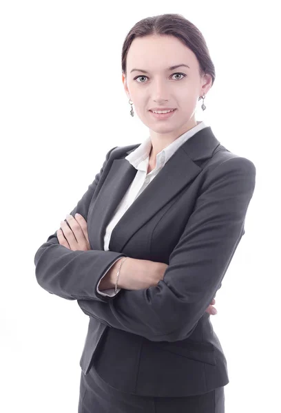 Retrato de mujer de negocios atractiva.aislado en blanco — Foto de Stock