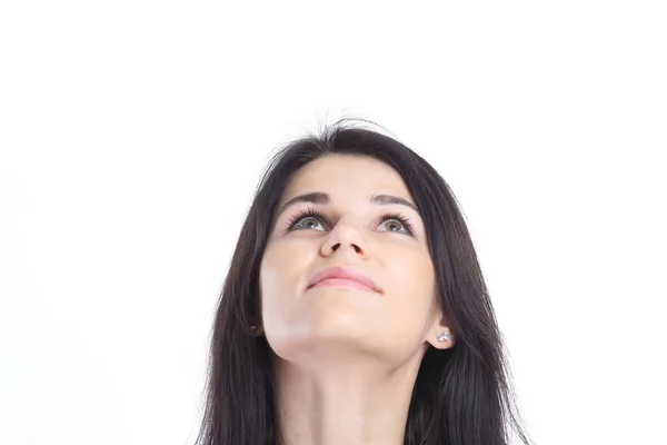 De cerca. retrato de la joven empresaria reflexiva — Foto de Stock