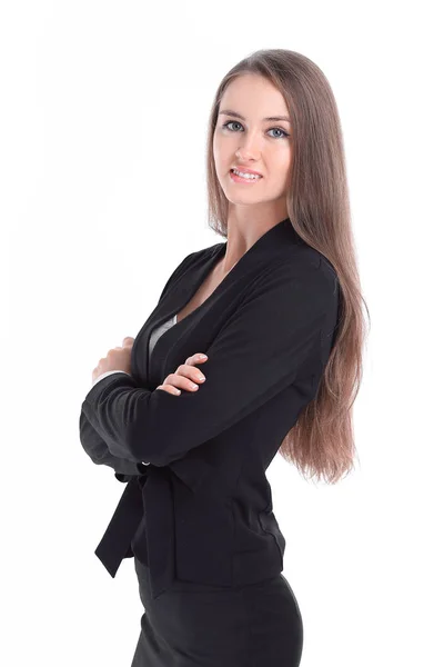 Retrato de mulher de negócios confiante. isolado em branco — Fotografia de Stock