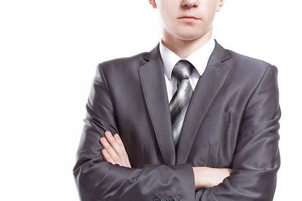 Retrato de un joven confiado. aislado sobre fondo blanco — Foto de Stock