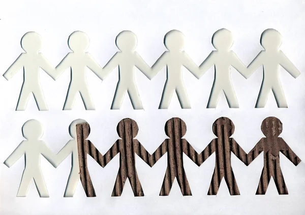 açık ve koyu kağıt adam beyaz arka plan üzerinde