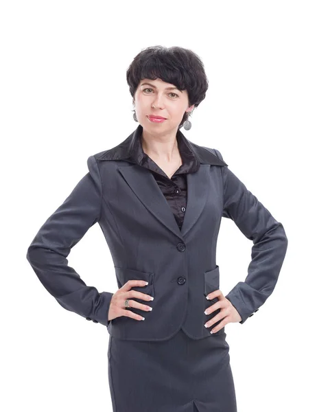 Selbstbewusste Geschäftsfrau im Business-Anzug. — Stockfoto