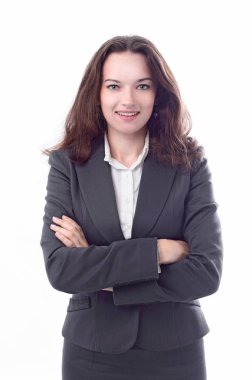 başarılı bir iş woman.isolated beyaz portresi