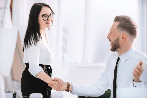 Handshake business people before a business meeting. — Stock Photo, Image