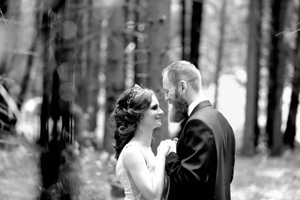 Bela no amor casal olhando uns para os outros — Fotografia de Stock