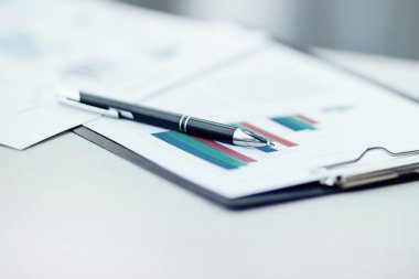 ofis Masası arka plan kalem ve mali rapor