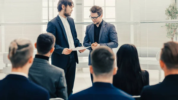 large business team discussing a new strategy at a working meeting