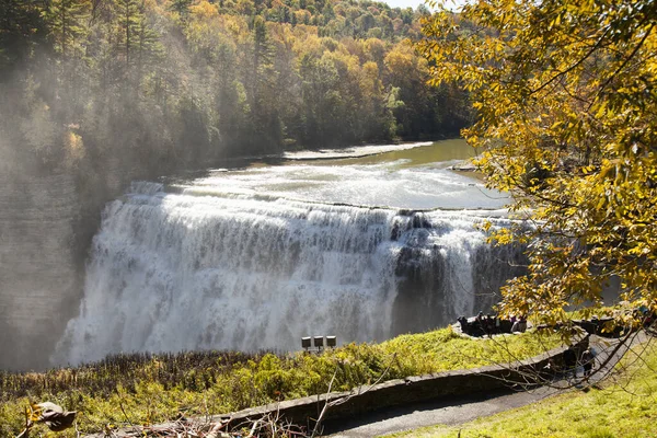 Uitzicht Middle Falls Letchworth State Park Staat New York — Stockfoto