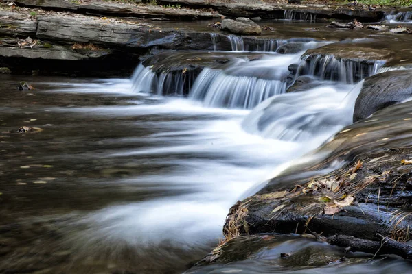 Strömma Vargbäck Letchworth State Park Lång Exponering — Stockfoto