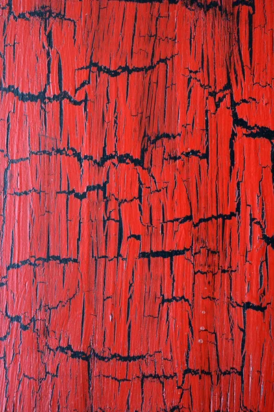 Vermelho Pintado Rachado Velho Madeira Arte Fundo Textura — Fotografia de Stock